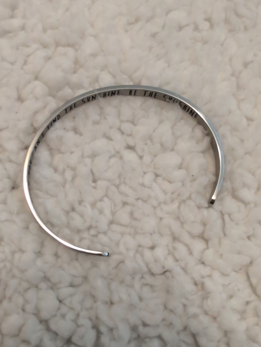 Silver Inspirational Engraved Cuff Bracelet